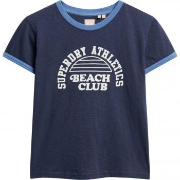 Camiseta ringer Athletic Essentials marino para mujer de Superdry