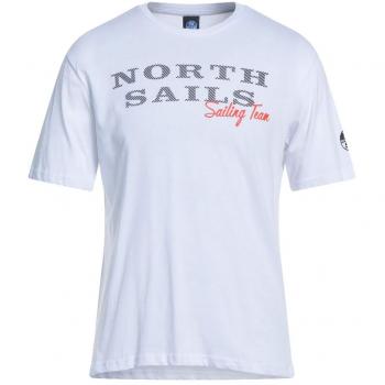 Camiseta de hombre North Sails blanca de manga corta con logo de goma - Talla 2XL
