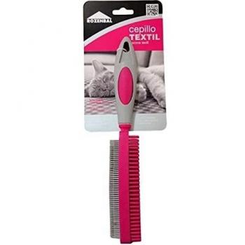 ROZENBAL Cepillo Textil Caucho Doble Cara, Rosa/Gris, 27cm