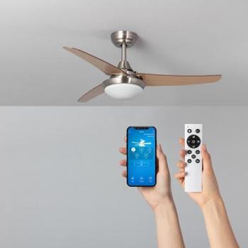 Ventilador de Techo LED Neil 107cm con Motor DC WiFi, 3 aspas, 1500 lúmenes, temporizador, ultra silencioso, función verano/invierno