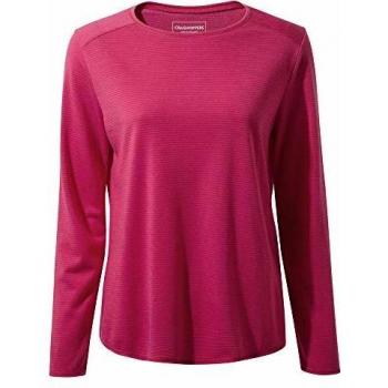 Craghoppers 1st Layer LS tee Polos/Camisetas, Mujer, Winter Rose Stripe, 16