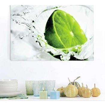 Cuadro de cristal - Splash Lime - Apaisado 2:3, mural acristalado,mural de pared,decoración para pared,decoración,cristal,impresión en cristal,mural de pared de cristal,fotomural de cristal, impresión sobre cristal, Tamaño: 40cm x 60cm