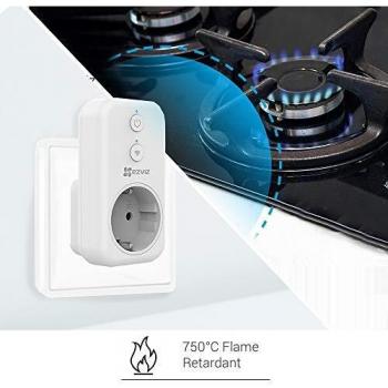 EZVIZ Enchufe Inteligente Wi-Fi con Control Remoto Electricidad Estadísticas, Smart Plug Mini Tamaño sin Necesidad de Concentrador, Funciona con Móvil, Alexa, Amazon Echo & Google Home, T31 Advanced