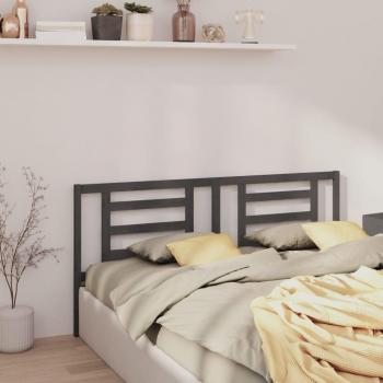 Cabecero de cama gris 156x4x100 cm madera maciza de pino