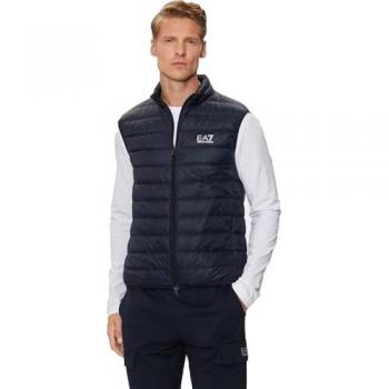 EA7 Emporio Armani Lightweight Down Vest with Stand Collar, Men's Regular Fit, Blue, Size L