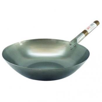 Wok de acero al carbono con base plana - 33 cm - Vogue