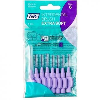 TePe Extra Soft Interdental Brushes - Purple 1.1mm - 1 Pack of 8 Brushes