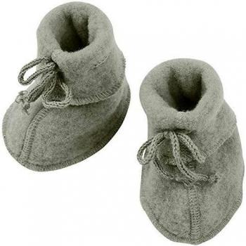 Zapatitos de bebé gris claro melange Engel con calcetas y diseño suave