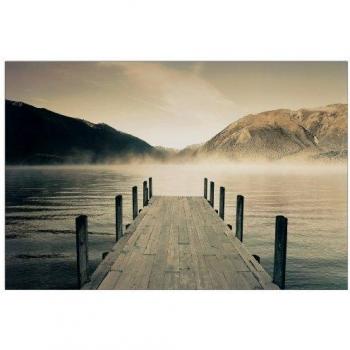 Artopweb 60x90 cm Panel Decorativo con Diseño Jetty Lake Rotoiti, Madera, Multicolor, 90x3x60 cm