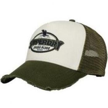Gorra Superdry Trucker verde militar para hombre