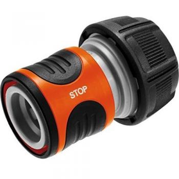 Conector de manguera GARDENA 18214-50 con sistema Aquastop, plástico negro/gris/naranja, diámetro 19 mm (3/4)
