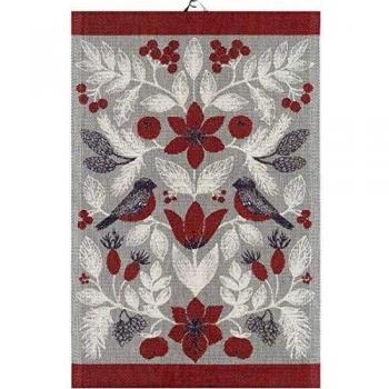 Ekelund Navidad Navidad día de invierno 40 x 60 cm Öko-Tex gris, blanco, rojo oscuro
