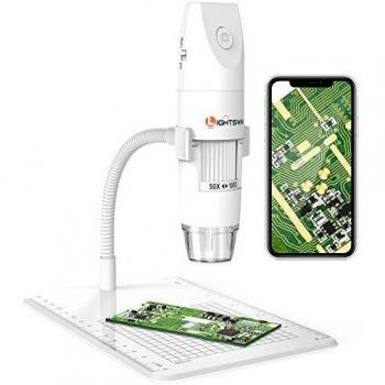 Microscopio Digital inalámbrico, Lightswim 50~1000x Mini microscopio de Bolsillo portátil Ampliación con cámara 1080P HD 2MP, 8 Luces LED para iPhone/iPad/Smartphone/Tablet/PC