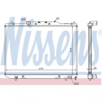 Radiador Nissens 64797A para refrigeración del motor de TOYOTA Picnic