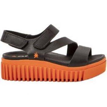 Sandalias de piel Art 1573 negro con cuña Brighton