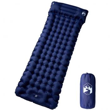 Colchón de Camping Autoinflable con Almohada 1 Persona - Color Azul Marino, Azul, Gris y más