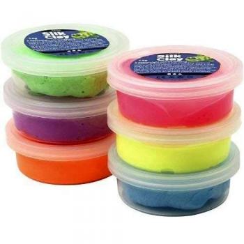 Silk Clay® , colores surtidos, neón, 6x14gr