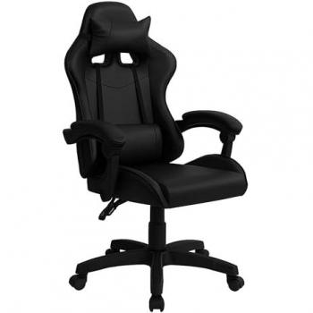 Silla Gaming Ergonómica Koe Negra con Cojín Lumbar y Cervical, Reclinable, Altura Regulable, 66x122x66 cm