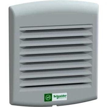 Schneider Electric NSYCVF38M230PF Ventilador Forzado ClimaSys, IP 54, 38 m3/h, 230 V, con Rejilla de Salida y Filtro G2, gris