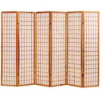 vidaXL Biombo Plegable 6 Paneles Estilo Japonés 240x170cm Natural Decoración