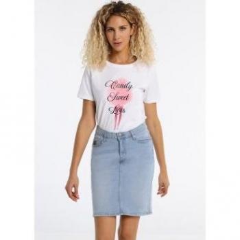 Falda Bleach Denim de Lois Jeans para mujer - Diseño en azul claro con estilo moderno