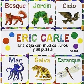 Una caja con muchos libros y un puzzle - Eric Carle