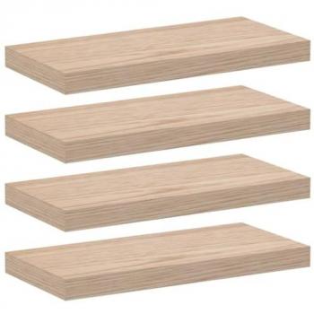 Estantes flotantes de madera de ingeniería 4 uds 50x23,5x4 cm color marrón vidaXL