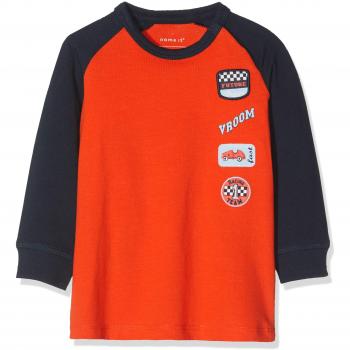 NAME IT Nbmtekke LS Top, Camisa Manga Larga para Bebés, Rojo, 74