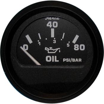 Faria Euro Black 2 Inch Oil Pressure Gauge - 80 PSI - Model 12803