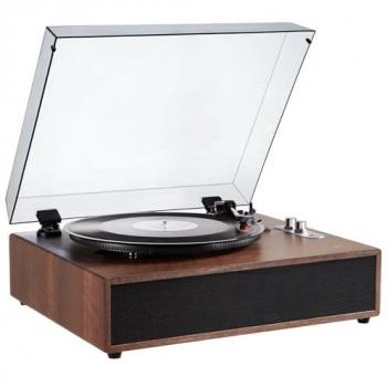 Tocadiscos VEVOR 3 Velocidades con Altavoces Estéreo de 10W y Cartucho Magnético, Bluetooth y Soporte para 33/45/78 RPM