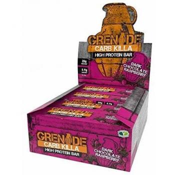 Grenade Carb Killa High Protein and Low Carb Bar, 12 x 60 g - Dark Chocolate Raspberry