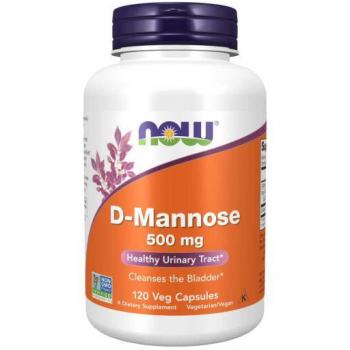 Now Foods D-Mannose 500 mg Capsules - 120 Count