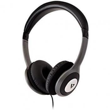 V7 HA5202EP auricular Supraaural Diadema Alámbrico 20 20000 Hz 18 m Negro Plata