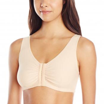 AMOENA Women's Frances Front-Closure Leisure Bra, Nude, Small C/D