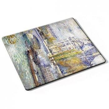 Hassam - The Louvre On Pont Royal, Designer Almohadilla del Ratón Mouse Mouse Pad con Diseño Colorido. Auténtica Alfombrilla de 250 x 190 mm. Tamaño Ideal de Media para el Uso Diario.