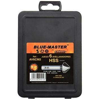 Blue-Master AV6CM2 Estuche 6 Brocas Avellanador, 6.3-20.5