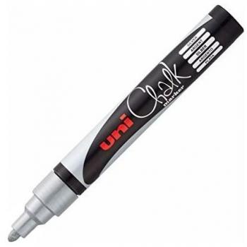 Uni-Ball PWE-5M Chalk Marker Liquid Silver 1.8-2.5mm Pack of 6
