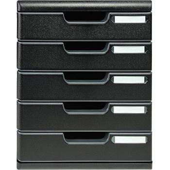 Exacompta Ecoblack A4+ - Modulo con 5 cajones, color negro