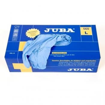 Juba - Guante nitrilo empolvado talla -m azul