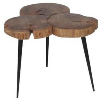 Mesa auxiliar Jimi 3 bloques de madera Rousseau - Marrón