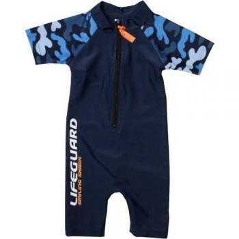 Smiling Shark Camouflage - Traje de natación para niño, color azul marino, talla 122-128