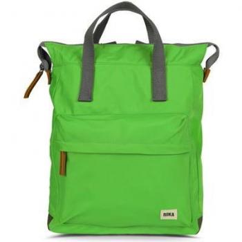 Mochila Roka London Canfield B Pequeña Sostenible Nylon Verde Kelly