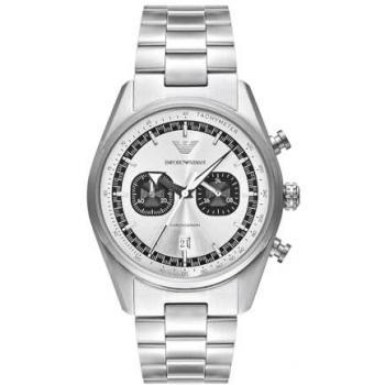 Emporio Armani Reloj de hombre AR11636 Cronógrafo de acero inoxidable, color plata, movimiento de cuarzo/cronógrafo