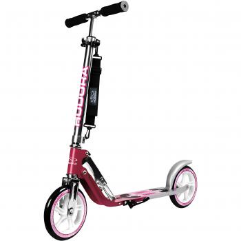 Patinete HUDORA Big Wheel 205 - Magenta/Plata, ajustable y plegable, para niños y adultos hasta 100kg