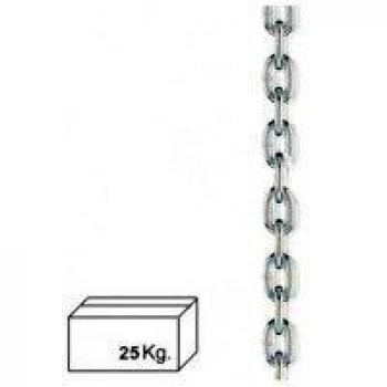 Cadena de Zinc Galvanizado de 6 mm en Caja de 25 kg, Aproximadamente 30 Metros