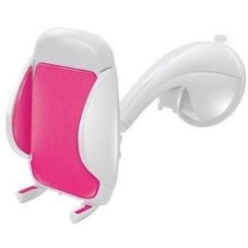 Celly Flex 1504 - Soporte Universal para Coche, Color Blanco y Rosa