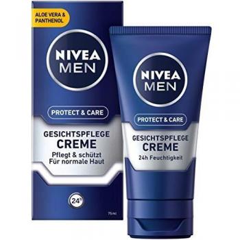 Crema de cuidado facial Nivea Men Protect &amp, crema facial calmante para hombres, crema de día hidratante