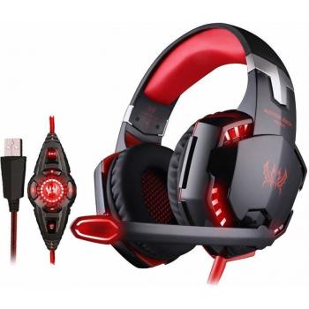 KOTION EACH G2200 USB Estéreo de la Vibración Auricular para Juegos con Sonido envolvente 7.1 Virtual Linterna LED 50MM Altavoz de Alta Fidelidad Micrófono Omnidireccional en Línea Controlador para PC