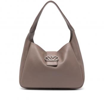 Emporio Armani Women's Grained Leather Crossbody Shoulder Bag in Dove Grey, Size UNI, Y3E234YWQ9X80100