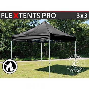 Carpa Plegable Ignífuga FleXtents Pro 3x3m Negra